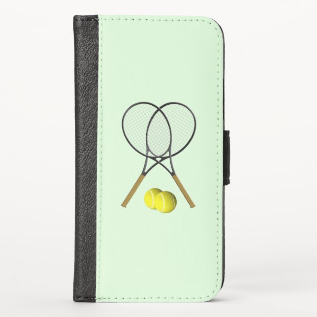 Tennis Doubles Green iPhone Wallet Case (Front)