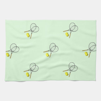 Tennis Doubles Green Kitchen Towel