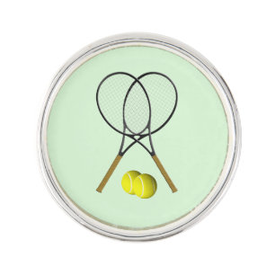 Tennis Doubles Green Lapel Pin