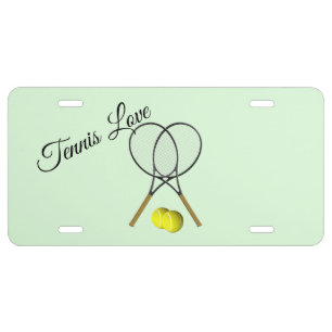 Tennis Doubles Green License Plate