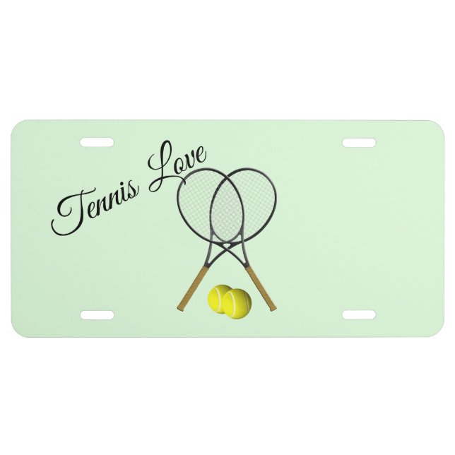 Tennis Doubles Green License Plate (Front)
