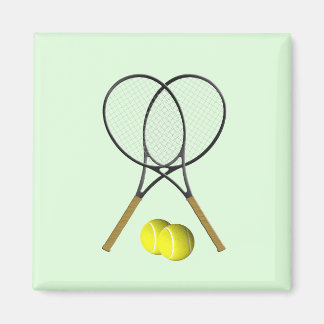 Tennis Doubles Green Magnet