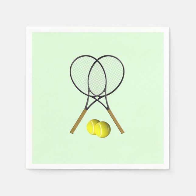 Tennis Doubles Green Napkins (Front)