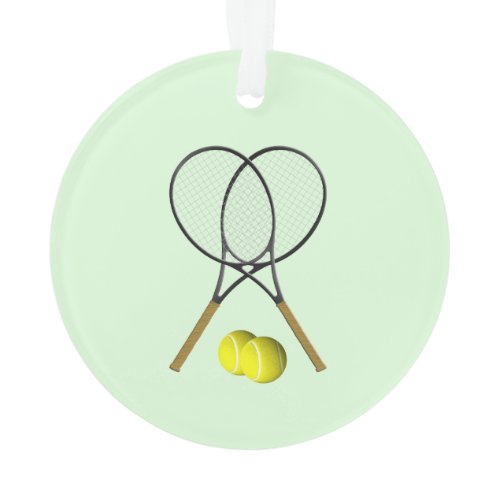 Tennis Doubles Green Ornament