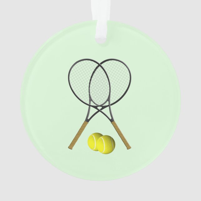 Tennis Doubles Green Ornament (Back)