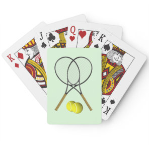 Tennis Doubles Green Poker Cards