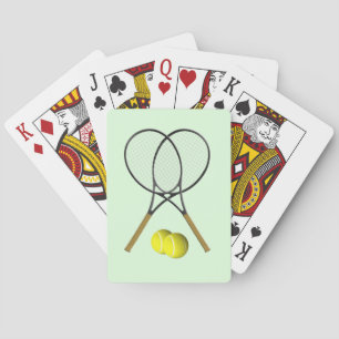 Tennis Doubles Green Poker Cards