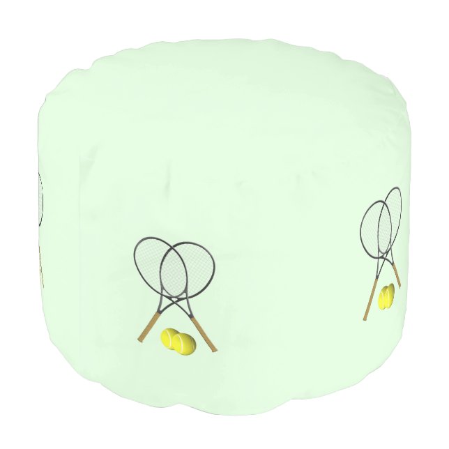 Tennis Doubles Green Pouf (Angled Back)