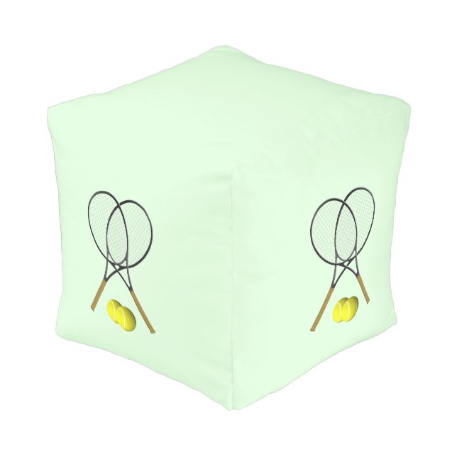 Tennis Doubles Green Pouf (Angled Front)