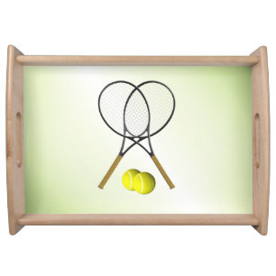 Tennis Doubles Green Serving Tray