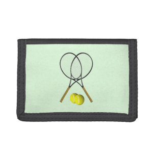 Tennis Doubles Green Tri-fold Wallet