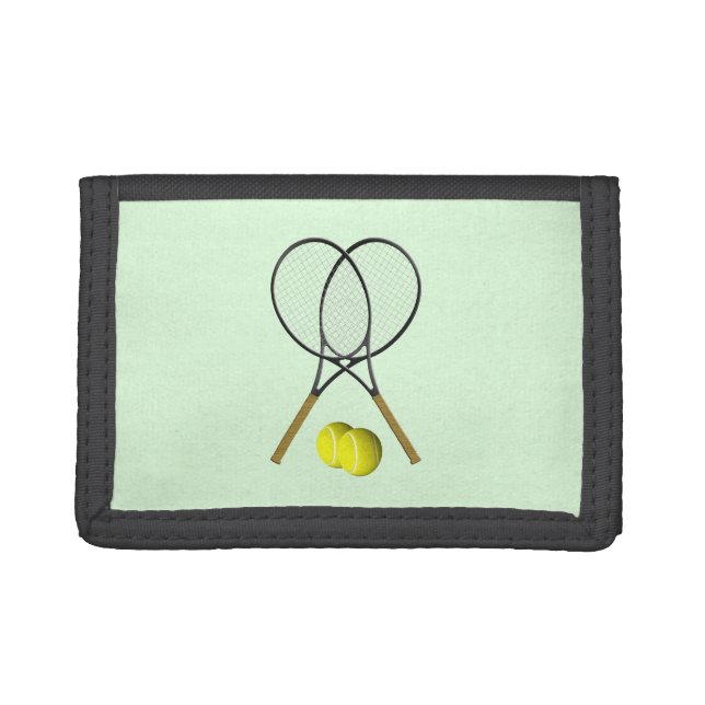 Tennis Doubles Green Trifold Wallet (Front)