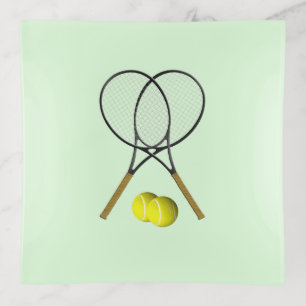 Tennis Doubles Green Trinket Tray