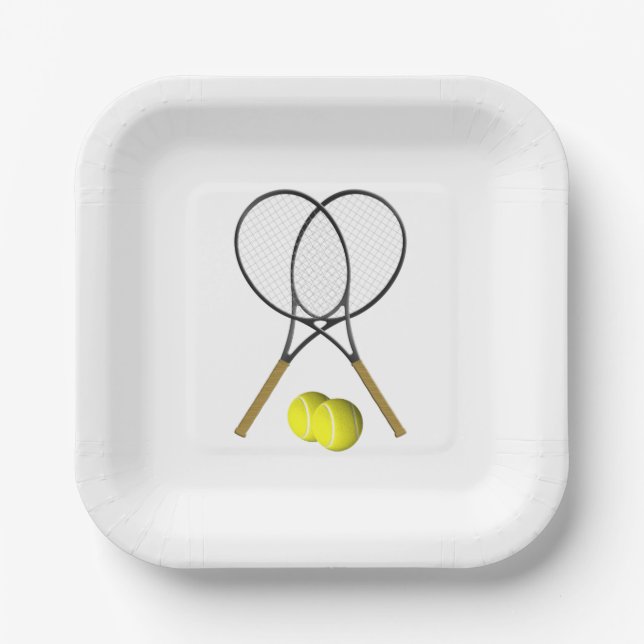 Tennis Doubles  Paper Plates (Front)
