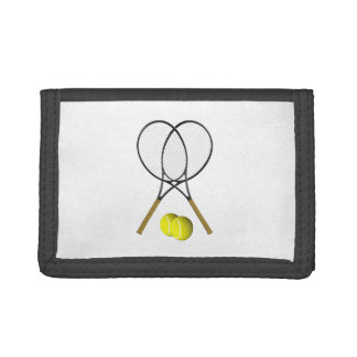 Tennis Doubles White Trifold Wallet