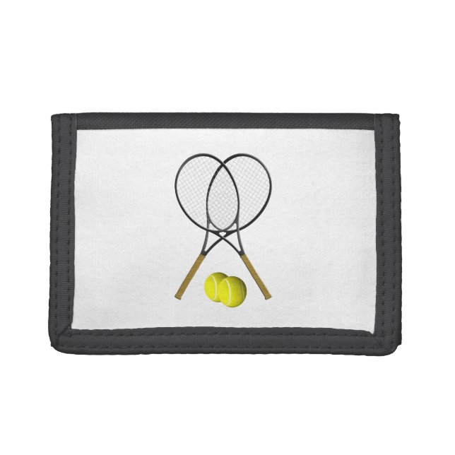 Tennis Doubles White Trifold Wallet (Front)