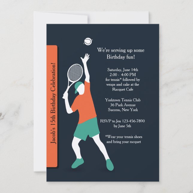 Tennis Dude Invitation (Front)