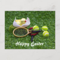 Tennis Easter holiday with racket and balls