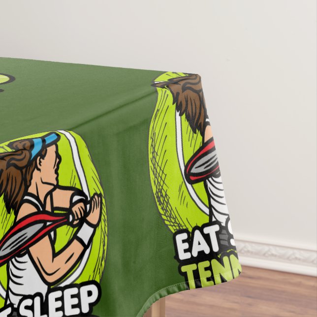 Tennis Eat Sleep Repeat for Tennis Player Party  Tablecloth (In Situ)