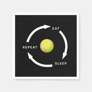 Tennis Eat Sleep Repeat Sports Fan Saying Napkins
