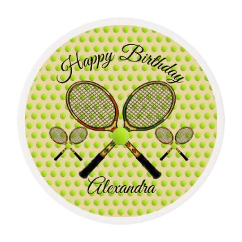 Tennis Edible Frosting Round by Shenanigins at Zazzle