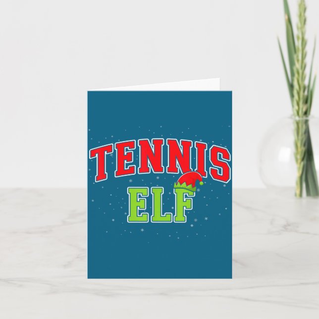 Tennis Elf Christmas Family Matching Group Xmas  Card (Front)