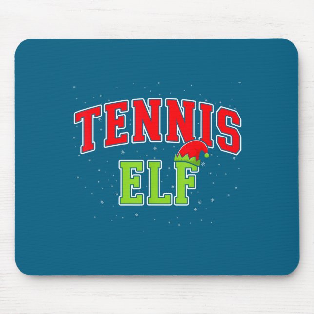 Tennis Elf Christmas Family Matching Group Xmas  Mouse Pad (Front)
