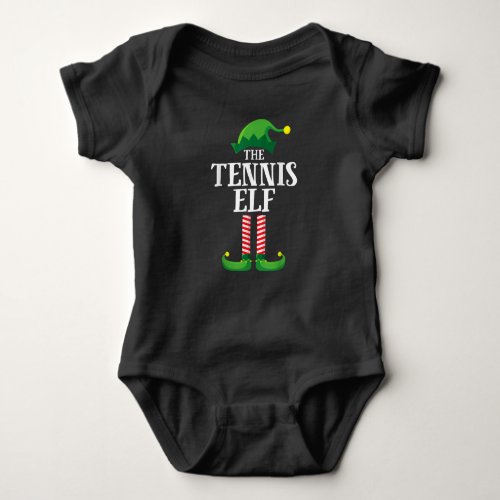 Tennis Elf Matching Family Group Christmas Party Baby Bodysuit