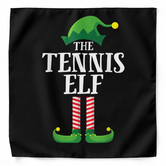 Tennis Elf Matching Family Group Christmas Party Bandana (Front)
