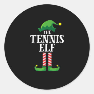 Tennis Elf Matching Family Group Christmas Party Classic Round Sticker