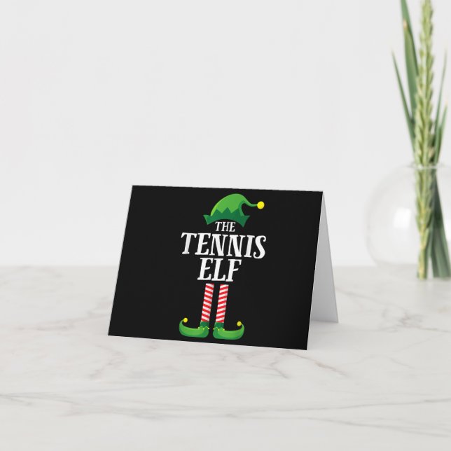 Tennis Elf Matching Family Group Christmas Party Invitation (Front)