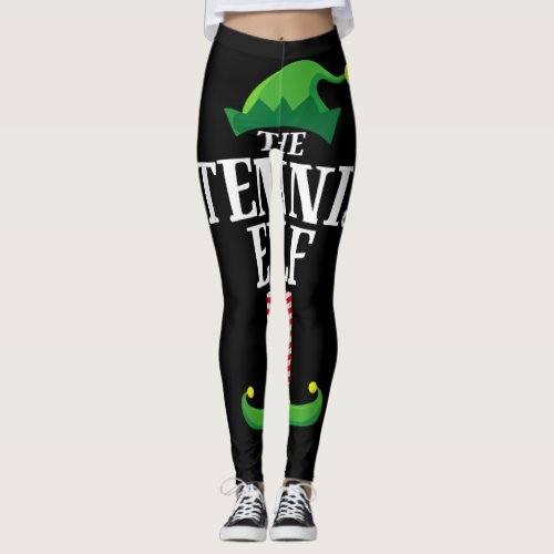 Tennis Elf Matching Family Group Christmas Party Leggings
