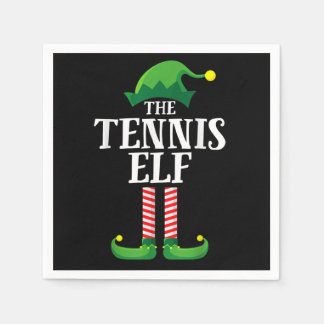 Tennis Elf Matching Family Group Christmas Party Napkins