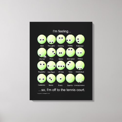 Tennis Emotions Chart Canvas Print