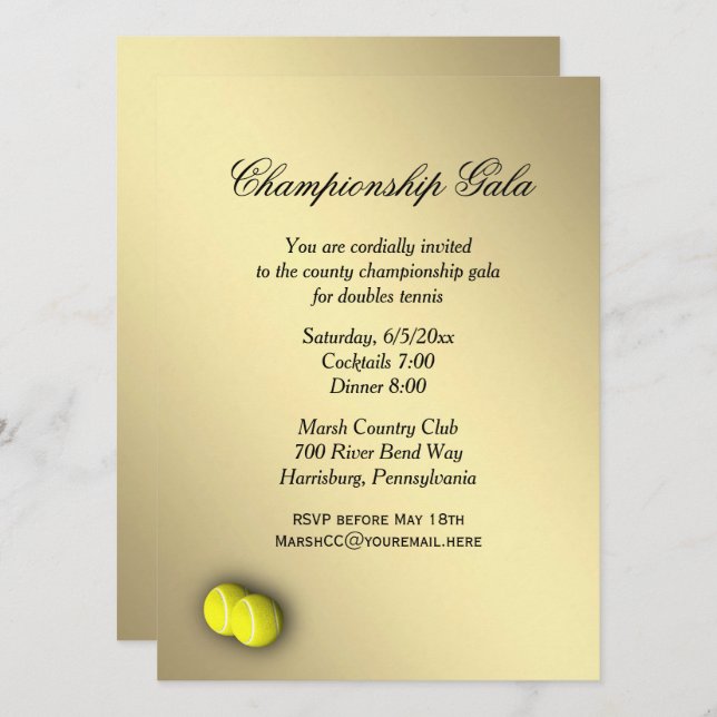 Tennis Event Invitation (Front/Back)