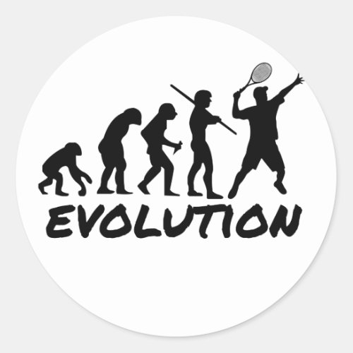 Tennis Evolution Classic Round Sticker