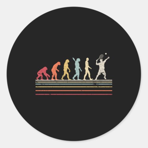 Tennis Evolution Of Classic Round Sticker