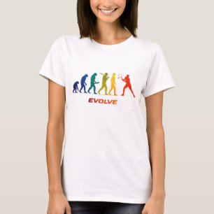 Tennis Evolution Silhouette Backhand Design T-Shirt