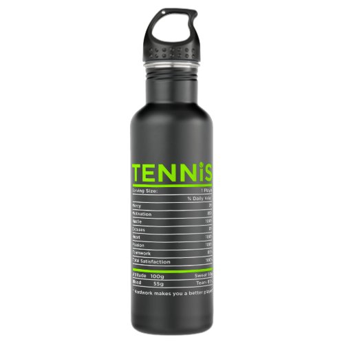 Tennis Facts Sports Lover Player Coach Graphic Stainless Steel Water Bottle