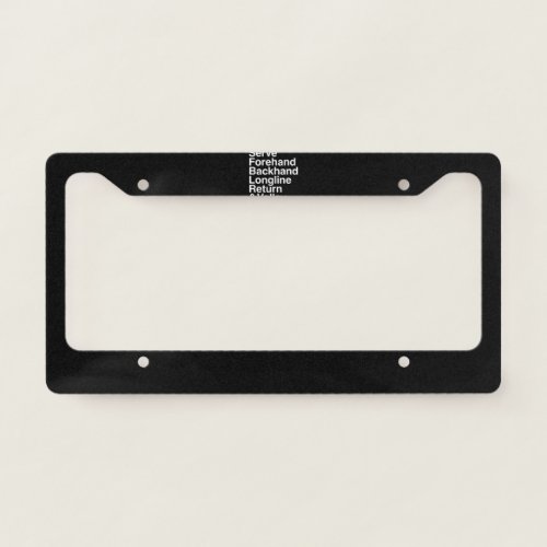 TENNIS Fan License Plate Frame