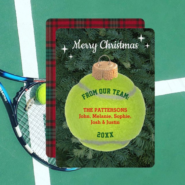 Tennis Fan Personalized Ornament Christmas Card (Creator Uploaded)