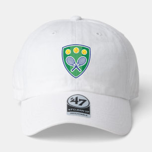 Tennis fans only white sports hat with shield logo