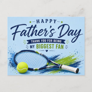 Tennis Father’s Day Card for Dad Blue Watercolor 