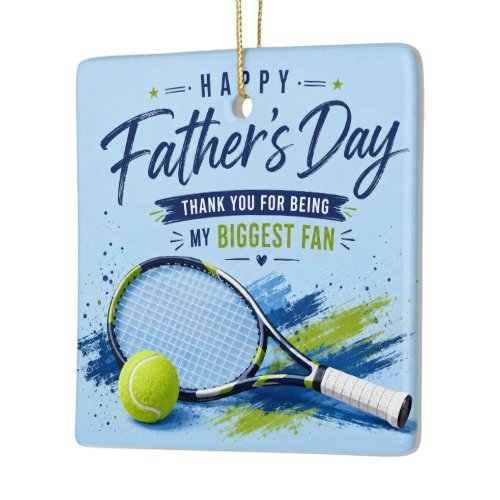Tennis Father’s Day for Dad Blue Watercolor  Ceramic Ornament