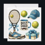Tennis Father's Day Party or Birthday themed Holiday Card<br><div class="desc">Tennis Father's Day Party or Birthday themed Holiday Card</div>