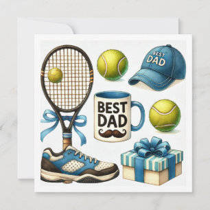Tennis Father's Day Party or Birthday themed Holiday Card