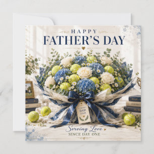 Tennis Father's Day with ball and racket Card