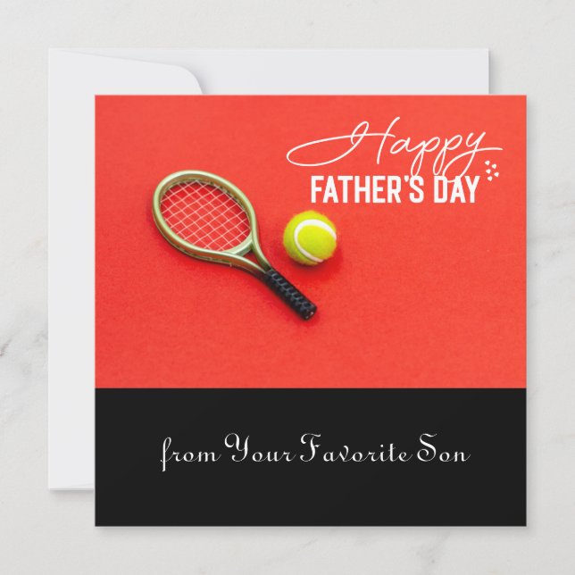 Tennis Father's Day with Ball  for Player Holiday Card (Front)