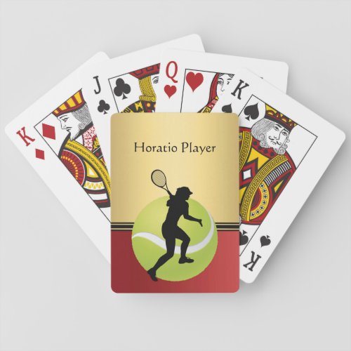 Tennis Female Player Ball elegant Personalize Play Playing Cards