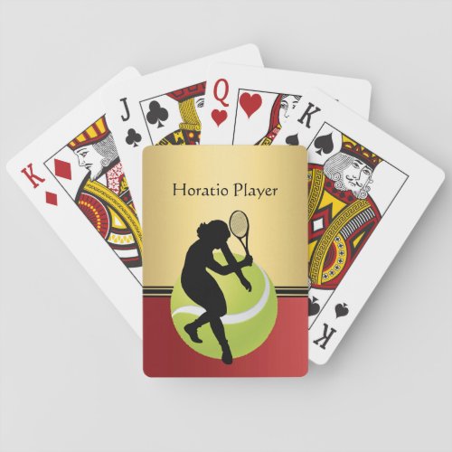 Tennis Female Player Ball elegant Personalize Playing Cards
